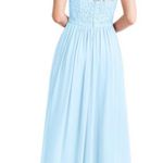 Sky Blue Lace Chiffon One Shoulder Maxi Dress EUC Size 0 Photo 2