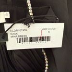 ASTR NWT  The Label‎ Mina Satin Rhinestone Trim Mini Dress in Black, Size Small Photo 4