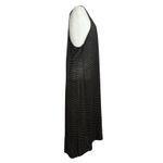 Eileen Fisher 100% Linen Midi Dress XL Black Gray Stripe Sleeveless Hi Low Hem Photo 5