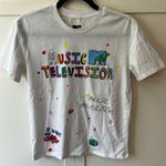 MTV Music Television Women’s White Colorful‎ T Shirt Size S Photo 0