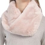 NWT Aspen Faux Fur Blush Pink Twisted Infinity Scarf Photo 0