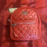 Badgley Mischka  Red Quilted Backpack Photo 0