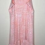 BCBG Paris Ruffle Strap Midi Dress Blush Pink White Polka Dots Womens Size XL Photo 1