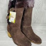 BEARPAW Nwt  Madeline fur trim boots shoes winter shearling chocolate size 10 Photo 2