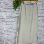 Vintage Land’s End Lagenlook Oatmeal Tan Simple Linen Maxi Skirt Size 8 Photo 2