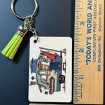 Handmade Camping, Camper, Keychain With Green Tassel Photo 2