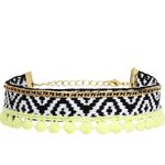 Ettika  Life of the Party Choker Necklace Black and White, Yellow Pom Poms Photo 2