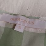 Olivaceous  Size Small S Checkered Crop Blouse Green White Cottage Core Photo 5