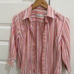 Tracy Reese First issue Pink and White Striped Button Down Shirt Photo 0