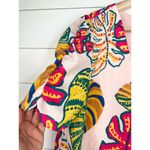 Adrienne Tropical Palm Print V-Neck Half Puff Sleeves Blouse Top Size Medium Photo 1