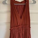 Anthropologie By size 4 burnt orange Esther tiered ruffle hem halter midi dress Photo 4