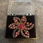 Vintage Star Burst Flower Pin Brooch Jewelry Floral Pink Purple Tone Photo 0