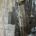 La Femme  Stretch Jersey Maxi Dress High Neck Bling Prom Formal Black & Gold 4 Photo 7