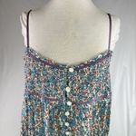Free People XL Molly Jo Blue Floral Blossom Button Front Smock Maxi Sun Dress Photo 1