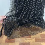 Modcloth Shimmer Swish Midi Dress Large Black Gold Sparkly Sheer Short Sleeve Photo 5