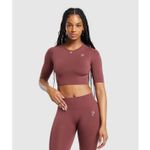 Gymshark  Everyday Seamless Crop Top Burgundy Brown
Size Large Photo 8