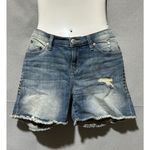 Rock & Republic  Bumpershoot Denim Shorts Size 8 Distressed Studded Frayed Hem Photo 1