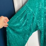 We The Free  Free People Milan Sea Green Velvet Crew  Neck Sweatshirt W-241 Sz S Photo 4