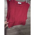 Aritzia  Women Babaton Sculpt Knit Cropped Tank White M Stretchy Red Photo 4