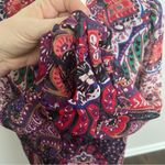 Loft  Dress Shift Ruffle Collar Lined Lightweight Floral Paisley Bold Bohemian Photo 5