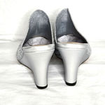 Lauren Lorraine  Martha Silver Rhinestone Slip On Wedge Sandal Size 6.5 NIB Photo 3