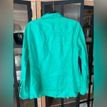 J.Crew  linen button down shirt kelly green long sleeve collar perfect vintage Photo 3