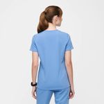FIGS Women's Catarina One Pocket Scrub Top in Ceil Blue, Size Medium Photo 4