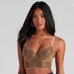 Windsor Gold Sequin Bustier Top Photo 1