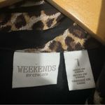 Weekend Animal Print Full Zip Vest Black/Brown Size Medium Chico's 1 Photo 5