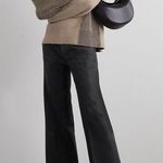 Victoria Beckham  Edie Coated High-Rise Flared Jeans in Black, NWT, UK Size 26 Photo 0