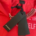 PINKO Italy Daphne Believe In Yourself Tee Hot Pink Embellished Womens Small NEW Photo 6