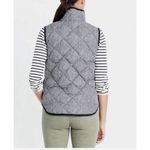 Women's J. Crew Quilted Down Herringbone Puffer Vest, Black & White, Small Photo 1