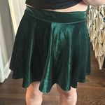 Elastic Waist Green Velvet Skirt Size M Photo 0