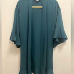 Birdy Grey  Robe Dress Ruffle Detail Waist Tie Emerald Green Size M / L Photo 3