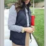 J Crew Factory Navy Quilted Puffy Down Vest Preppy Blue Size XS Photo 1