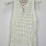 Madewell Crochet Knit Crewneck Sweater Tank Cotton Vest Bright Ivory XS NWT Photo 6