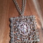 Artistic Pink Crystal and Pink Bead Rose Gold Tone Pendant Necklace Photo 5
