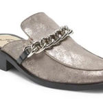 Free People  Vida Silver Metallic Chain‎ Leather Mules EU 36 Women’s Size 5.5-6 Photo 0