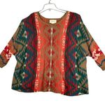 Denim & Supply Ralph Lauren Sweater Orange Aztec Knit Pullover 3/4 Sleeve Size M Red Size M Photo 0