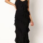 Petal and Pup Ciao Ruffle Chiffon Gown in Black Size X-Large Photo 11