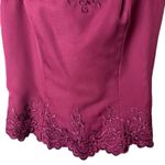 Mori Lee  Vintage Corset Boned Top Embroidered Burgundy WhimsyGoth Fairy Size S Photo 7