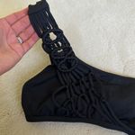 Becca by Rebecca Virtue Black One Shoulder Asymmetrical Macrame Bikini Top Photo 2