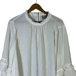 ASOS  White Ruffle High Neck Long Sleeve Sheer Blouse Top Women's Photo 1