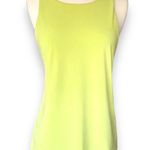 Forever 21  Lime Green Summer Long Tank Silver Zipper Back Business Casual Blouse Photo 0