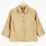 Vintage Textured Satin Shirt Jacket | Size M Tan Size M Photo 11