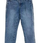 Wild Fable SZ 6 Ankle Jeans Hi-Rise Pockets Zip Sides Chewed Fringe Hems Blue Photo 0