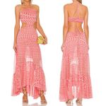 MISA Los Angeles Misa Los Angeles Dalia Cutout Chiffon Maxi Dress Septima Geo Pink Medium NWT Photo 1