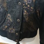 G 3 vintage floral leather bomber jacket size medium # 238 Purple Photo 7