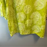 Hiho Top 100% Cotton Beach Cover Up/ Tunic in Green & White Pattern Sz L EUC Size L Photo 5