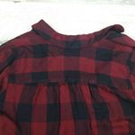 Madewell  Flannel Shirt Button Top Burgundy Plaid Long Size S EUC Photo 9